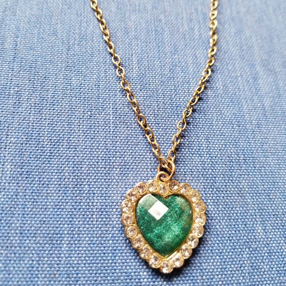 💚✨Betsey Johnson Green Hearts Double-Chain Necklace & Earrings - EPC✨💚 - Picture 6 of 16